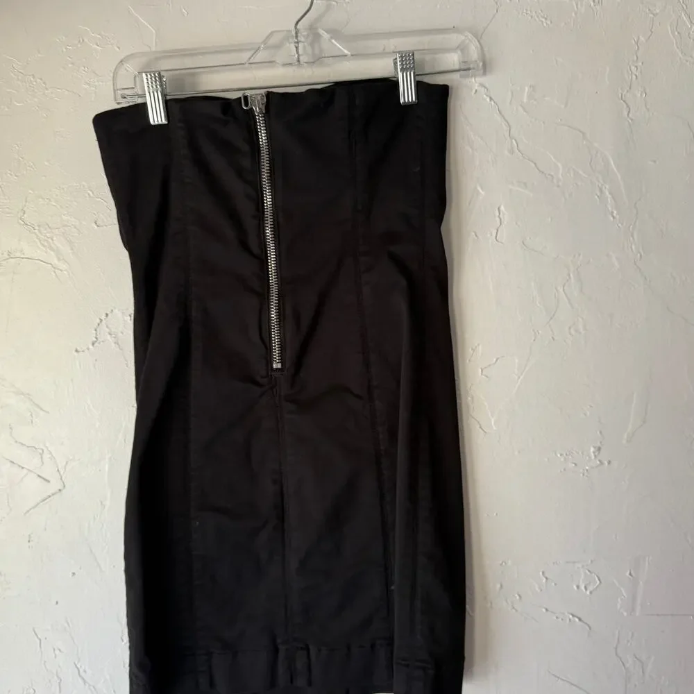 Joe’s Jeans Y2k Black Strapless Mini Dress Size M Cotton Blend‎ Zip Back Tube